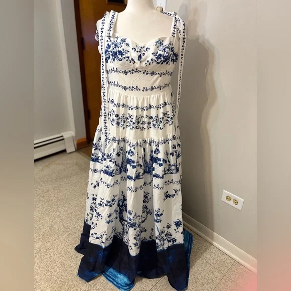 Commense Blue and White Floral Maxi Dress - Picture 8 of 10